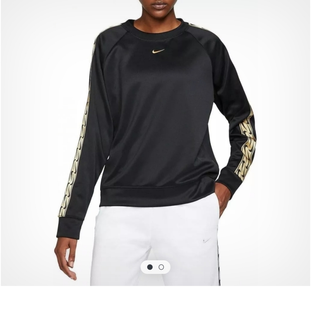 Nike Middle Swoosh Black & Gold Crewneck Sweatshirt Large